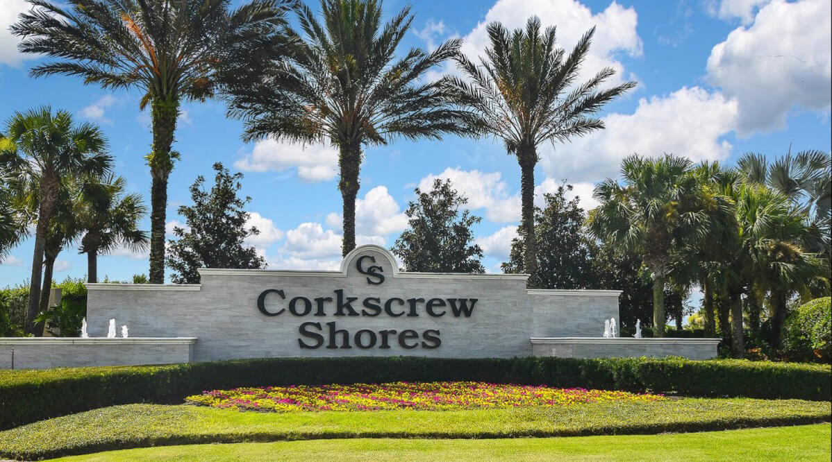 Corkscrew Shores community entrance Estero Florida